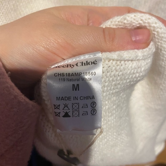 NWT See by Chloe White V-Neck Sweater - Picture 9 of 9